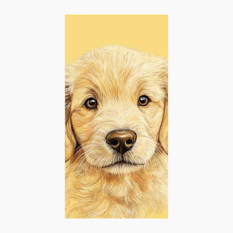 Sweet Golden Retriever Puppy Portrait Illustration iPhone Case