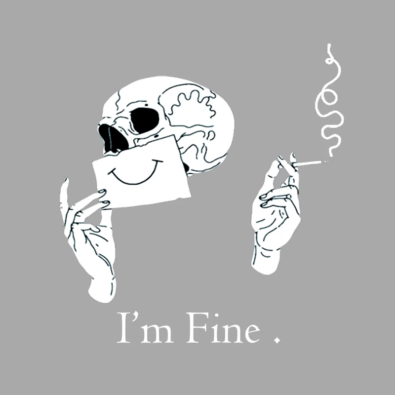Skull with a Smile and Cigarette Male Pullover Hoodie