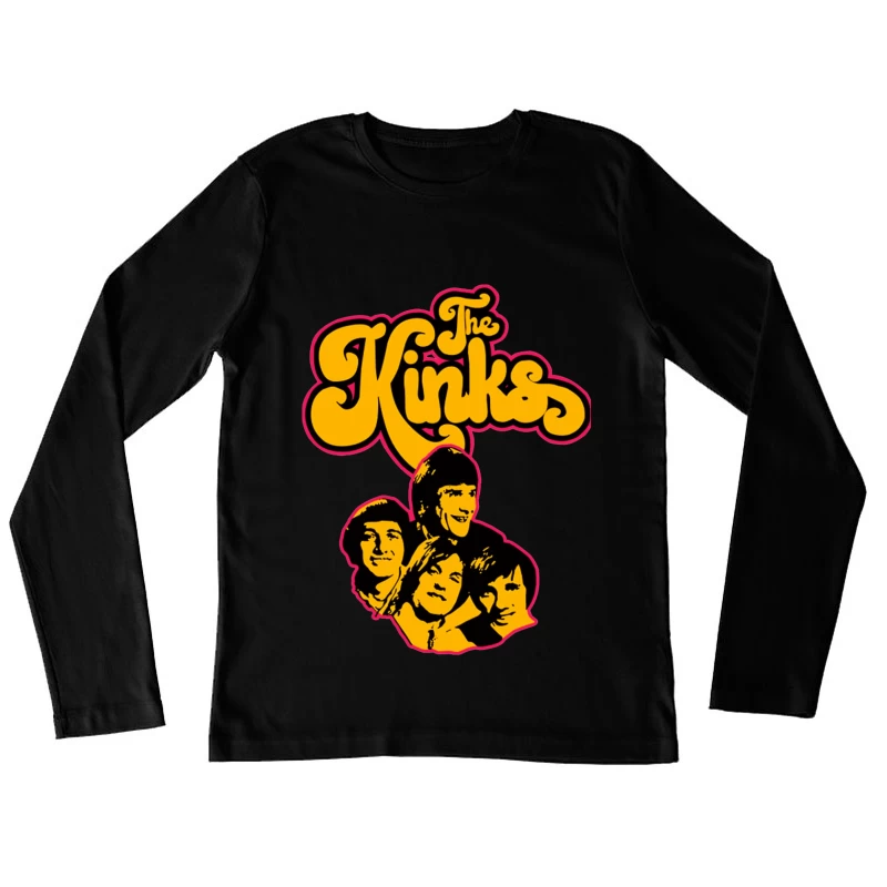 The Kinks Vintage Band Logo with Silhouettes Female Long Sleeve T-Shirt