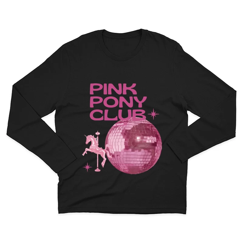 Retro Pink Pony Club Design Herren Langarm T-Shirt