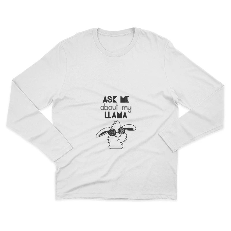 Lama avec lunettes amusantes Homme Manches Longues T-Shirt