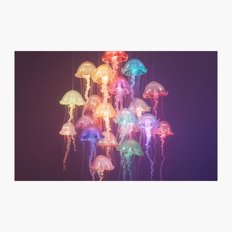 Luminescent Neon Jellyfish Digital Art Travel Mug