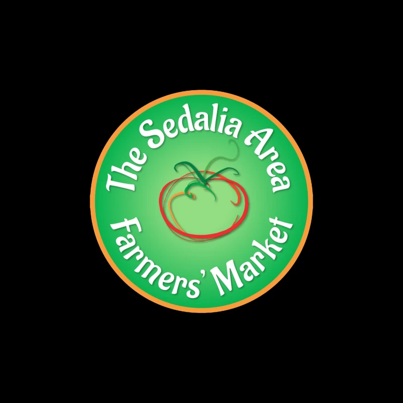 Sedalia Area Farmers' Market Circular Green Logo with Tomato Design Throw Pillow