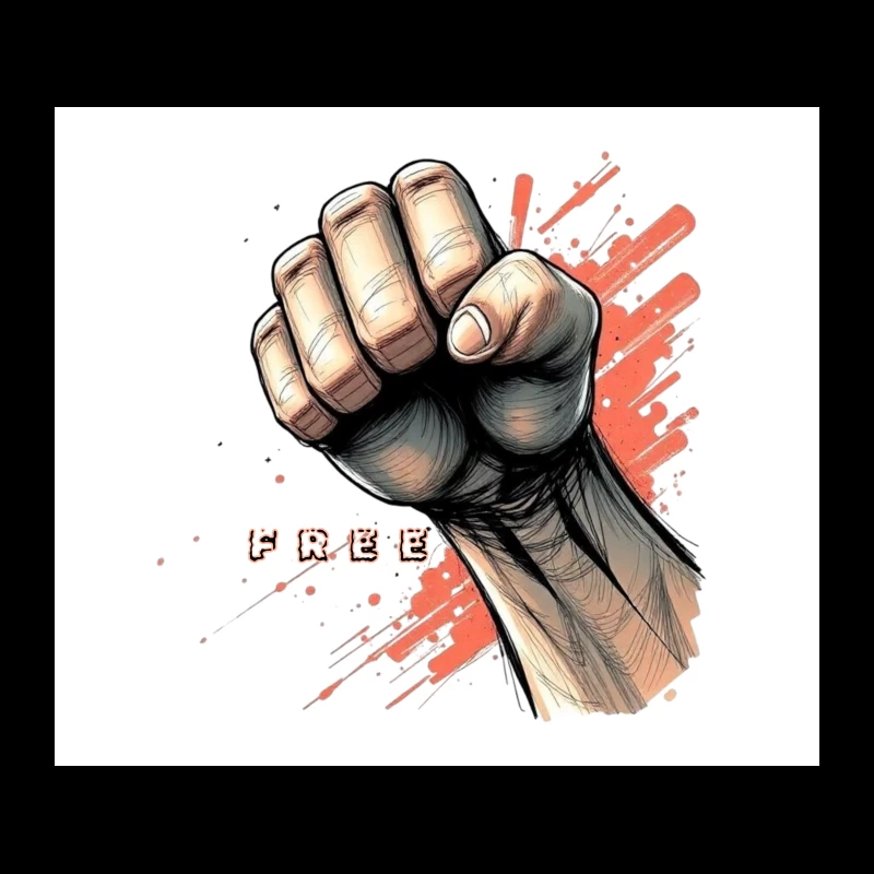 Raised Fist Symbol of Freedom and Resistance Tapestry