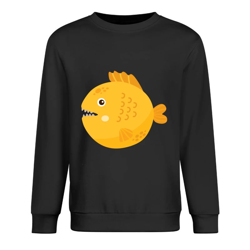 Poisson jaune mignon avec dents pointues Homme Sweat-shirt à enfiler