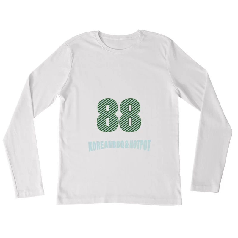 88 Korean BBQ & Hotpot Logo Design Damen Langarm T-Shirt