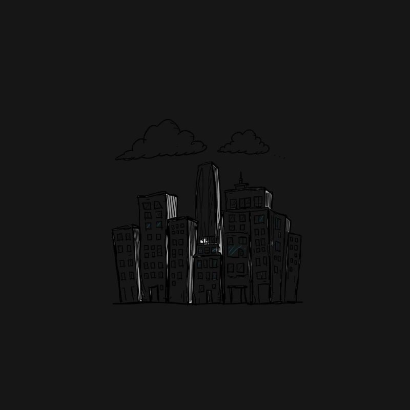 Cityscape at Night Male Long Sleeve T-Shirt