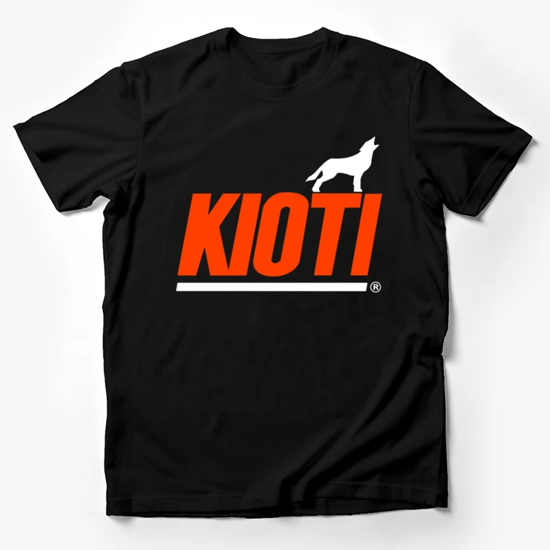 Kioti Farm Equipment Brand Logo with Wolf Silhouette Male T-Shirt