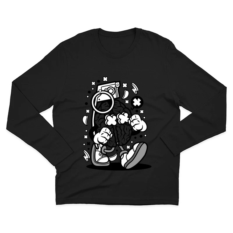 Personnage de dessin animé éclatant d'énergie Homme Manches Longues T-Shirt