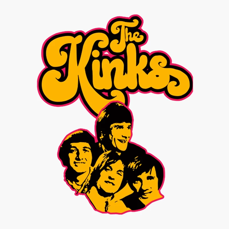 The Kinks Vintage Band Logo with Silhouettes Cotton Tote Bag