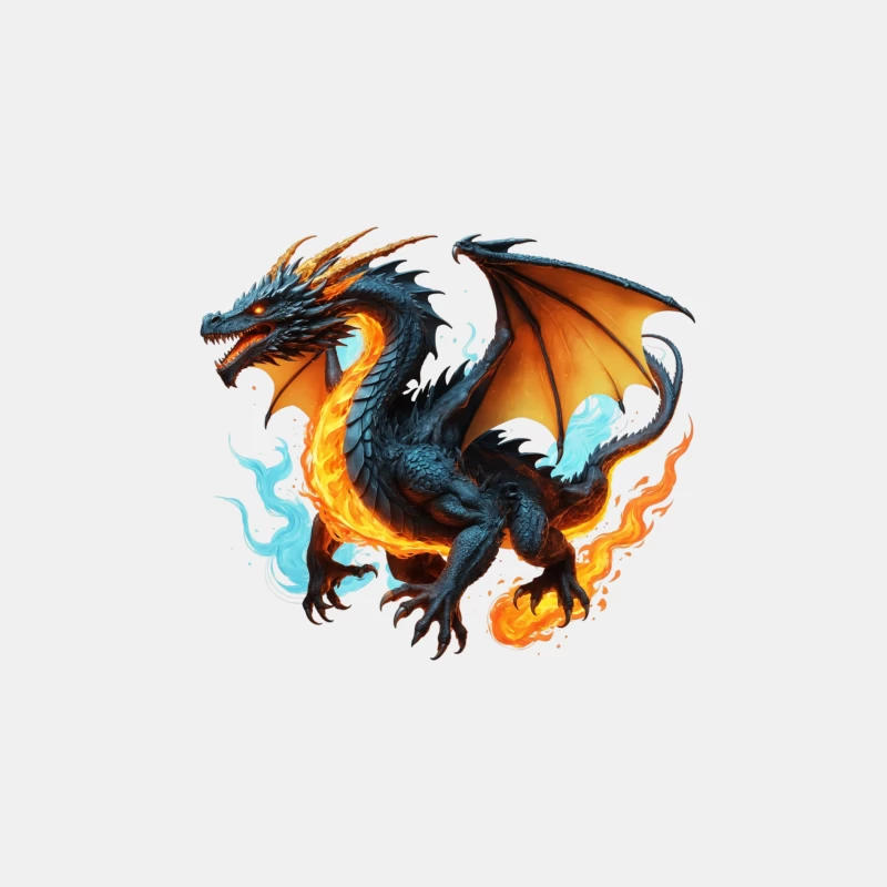 Majestic Fire Dragon Artwork Male Tank Top
