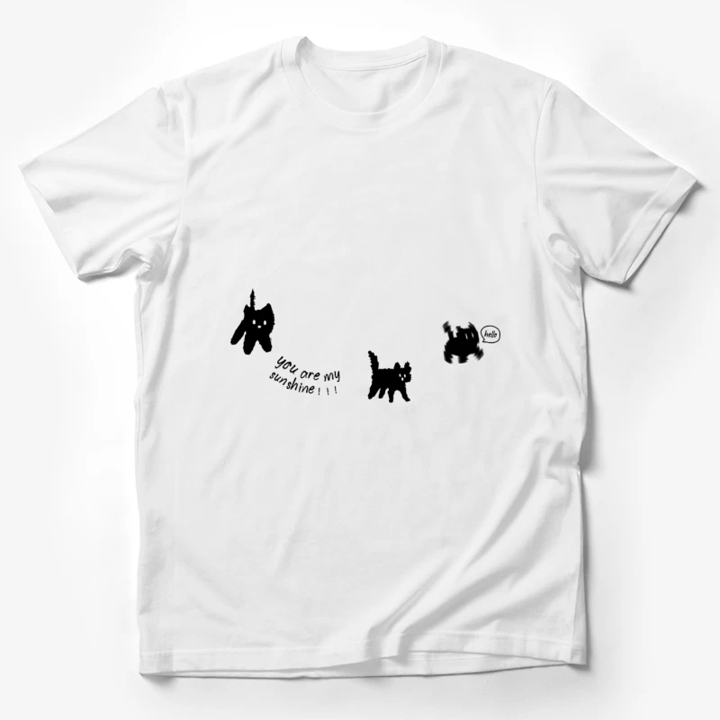Süße Katzen-Doodle mit Herz Herren T-Shirt