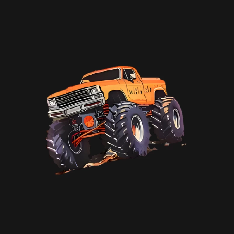 Camion monstre orange avec grandes roues Homme T-Shirt