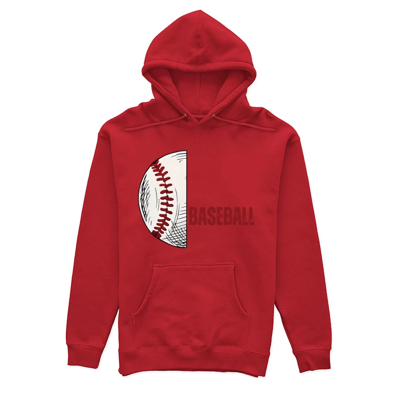 Halbes Baseball mit Schriftzug Damen Pullover Hoodie