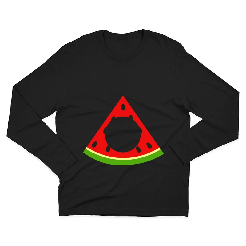 Illustration de tranche de pastèque avec trou Homme Manches Longues T-Shirt