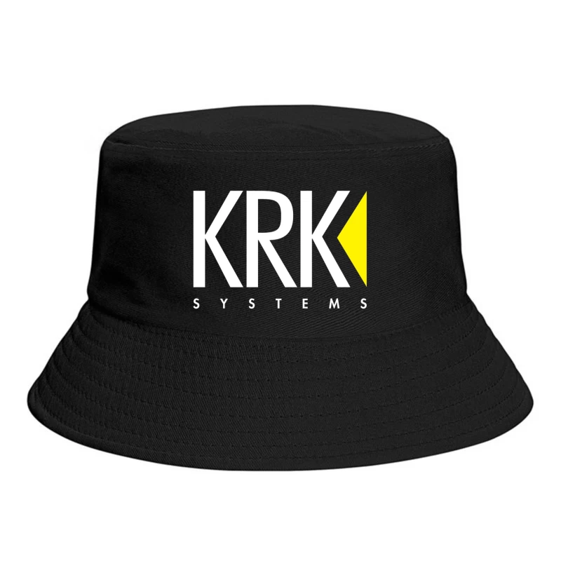 KRK Systems Minimalist Logo Design with Yellow Accent Bucket Hat