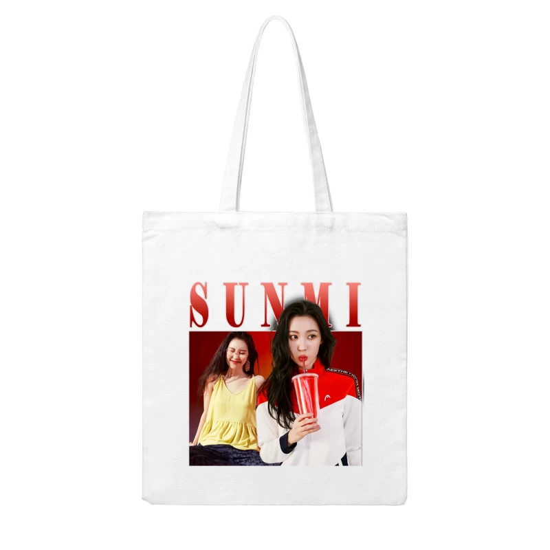 Two Young Women in Contrasting Yellow and Red Sporty Fashion Shoot Cotton Tote Bag