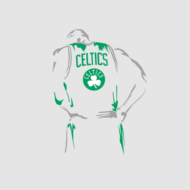 Celtics Basketball Silhouette Herren Pullover Hoodie