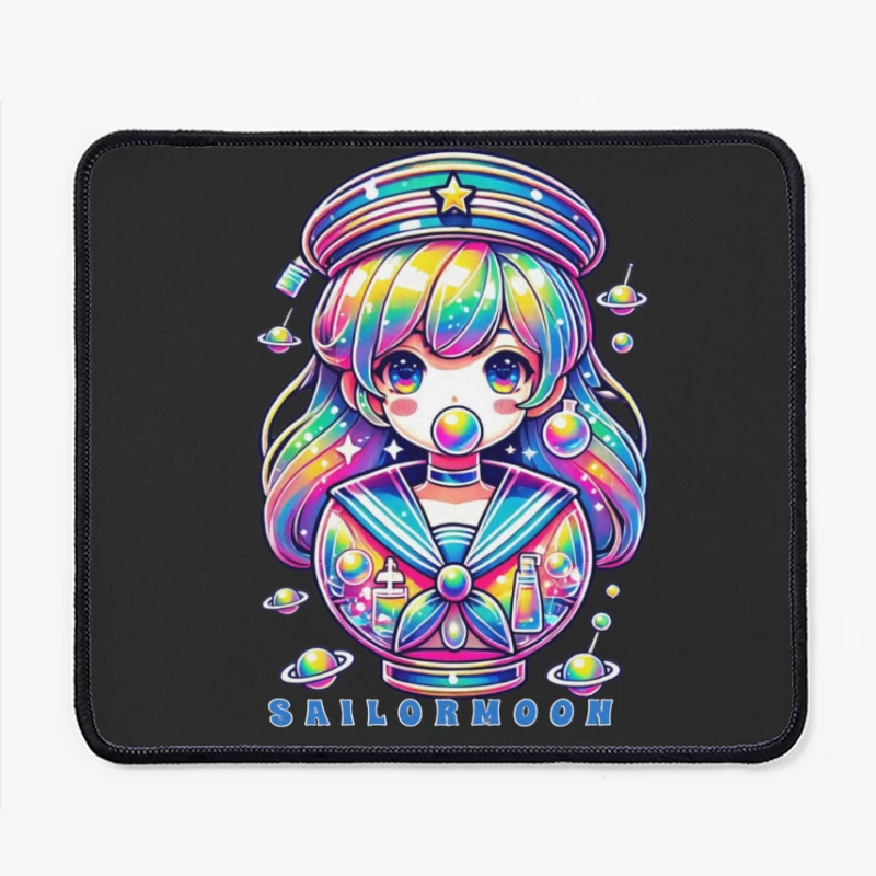 Rainbow Kawaii Sailor Moon Space Art Mouse Pad