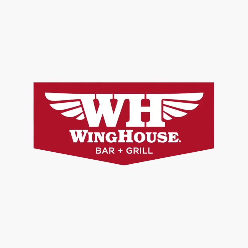 WingHouse Bar & Grill Restaurant Logo with Wings Design Cotton Tote Bag