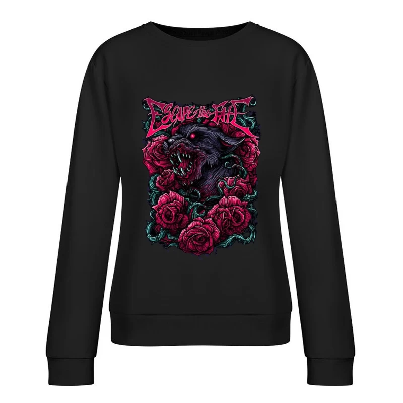 Wolf und Rosen Design Damen Pullover Sweatshirt
