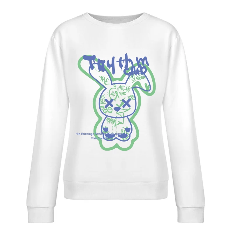 Verspielter Hasen-Entwurf Damen Pullover Sweatshirt