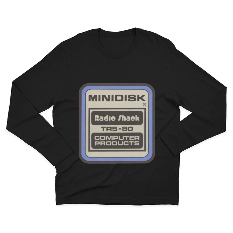 Vintage Radio Shack TRS-80 Minidisk Computer Products Label Male Long Sleeve T-Shirt