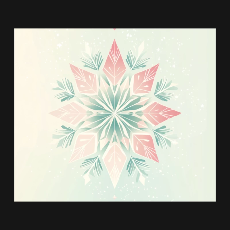 Pastel Geometric Snowflake with Floral Patterns Mouse Pad