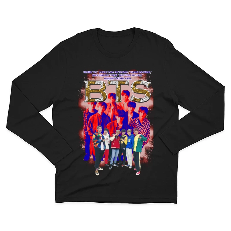 BTS Group Members and Name Meaning Male Long Sleeve T-Shirt