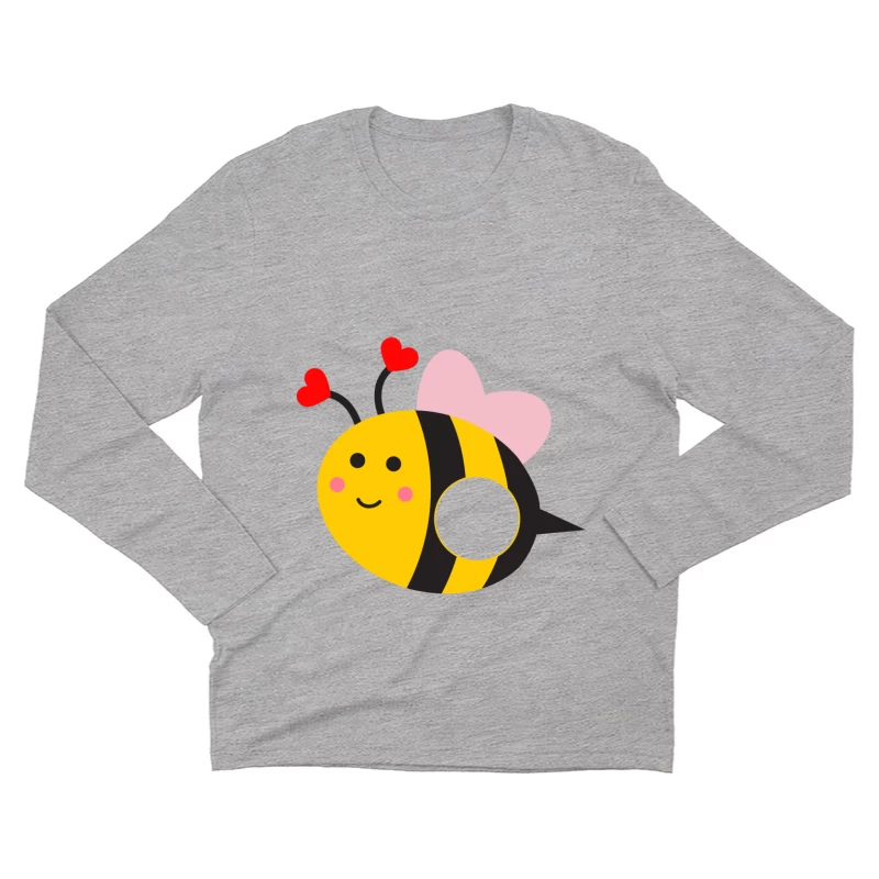 Abeille mignonne avec cœurs et ailes Homme Manches Longues T-Shirt