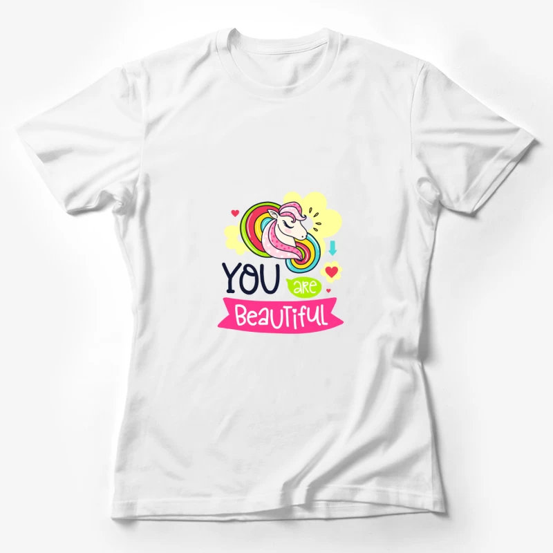 Illustration de licorne colorée avec message inspirant Femme T-Shirt
