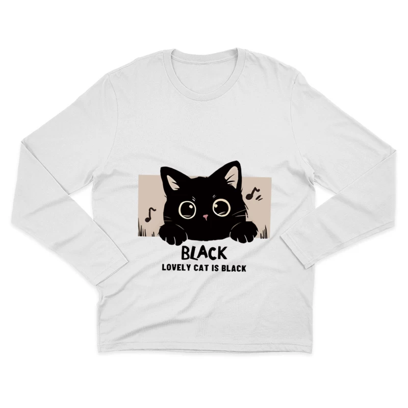 Süße schwarze Katze Herren Langarm T-Shirt