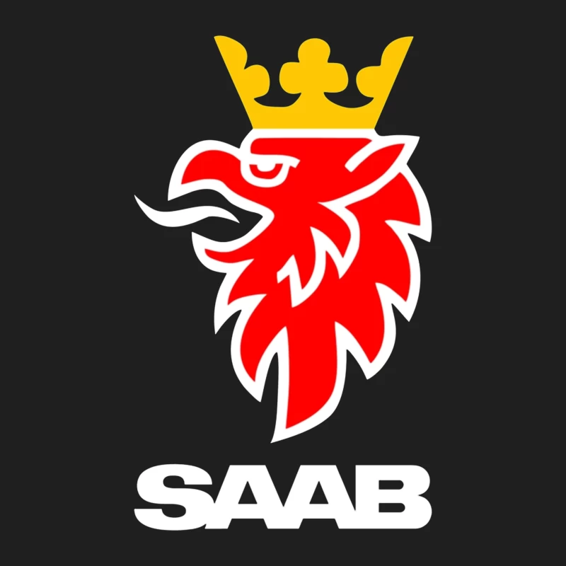 Saab Automotive Red Griffin Logo with Crown Male Tank Top