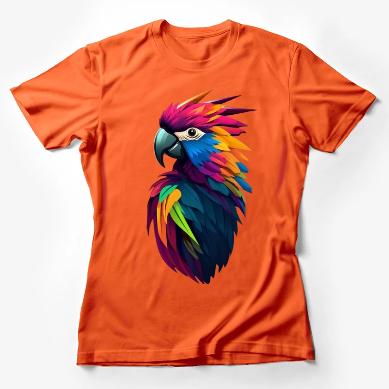 Colorful Parrot Illustration Female T-Shirt