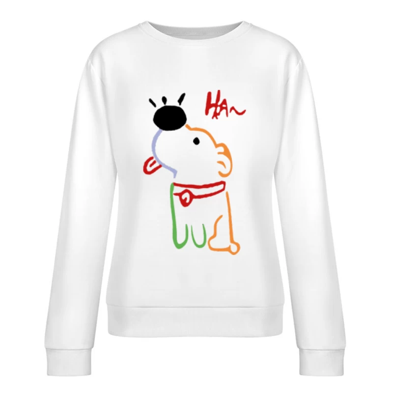 Lustiger Hund mit rotem Halstuch Damen Pullover Sweatshirt
