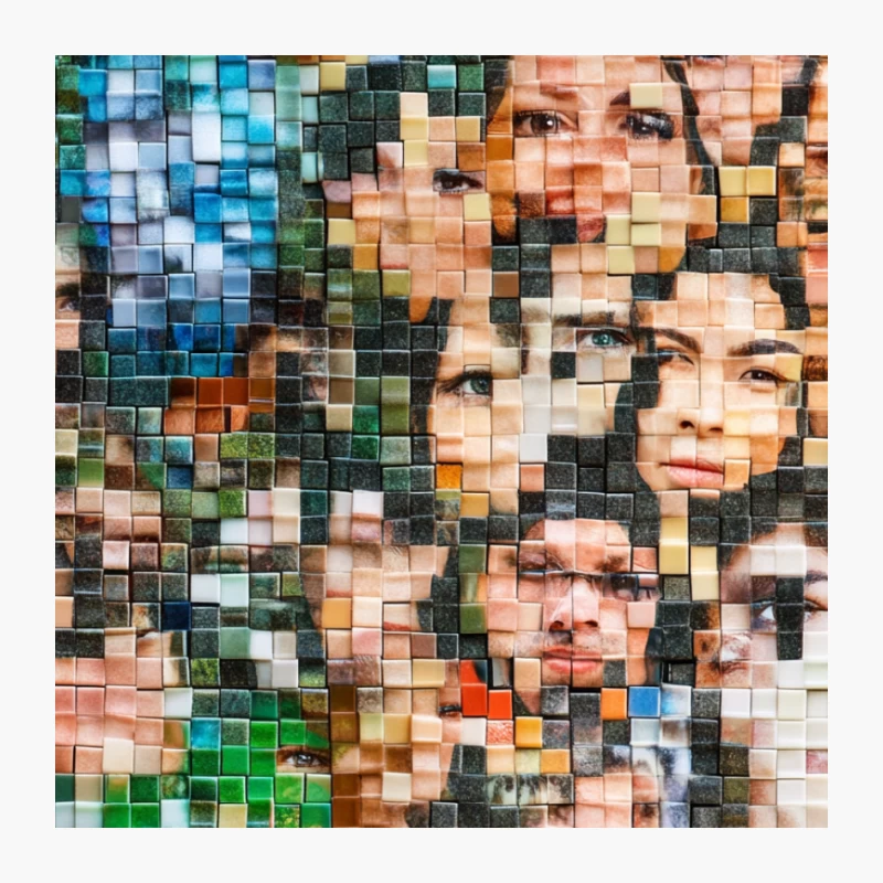 Diverse Mosaic of Human Faces: A Portrait of Humanity Pin