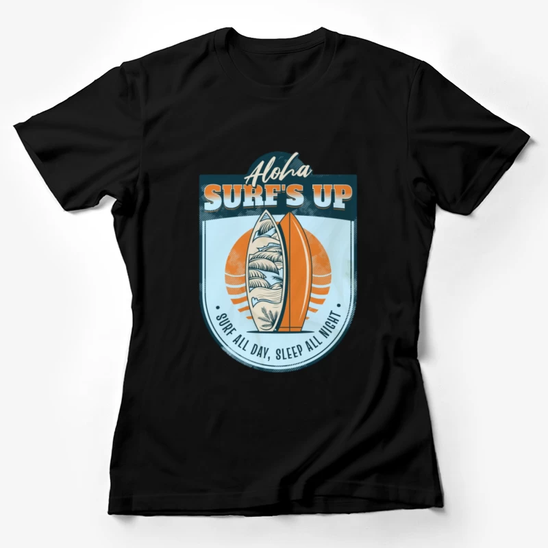 Surfbrett-Design mit Aloha-Motto Damen T-Shirt
