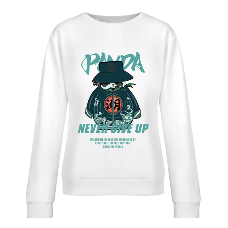 Panda Motivationsdesign mit Hut Damen Pullover Sweatshirt