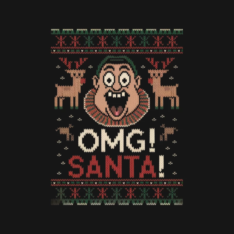 Quirky Christmas Sweater Design with Monkey and Reindeer Mouse Pad