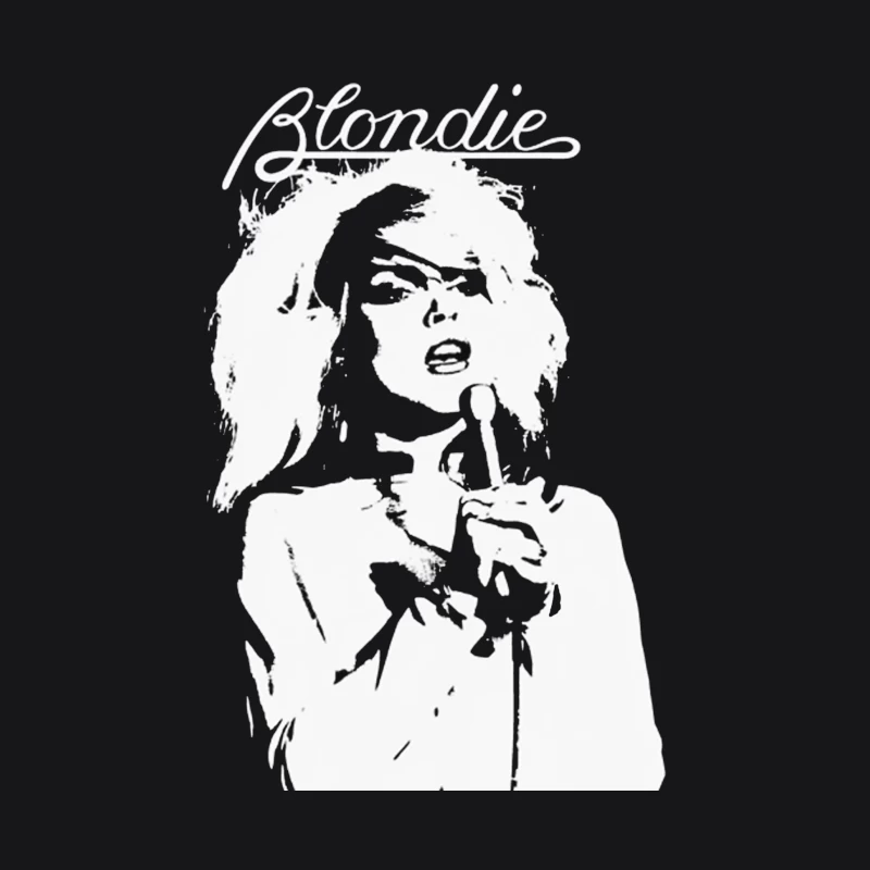 Artistic Line Drawing of Blondie Band Logo and Singer Male Pullover Hoodie