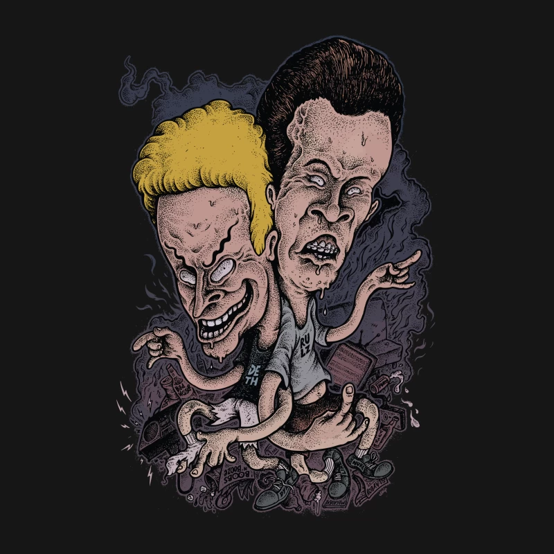 Beavis and Butt-Head Cartoon Art Male Long Sleeve T-Shirt