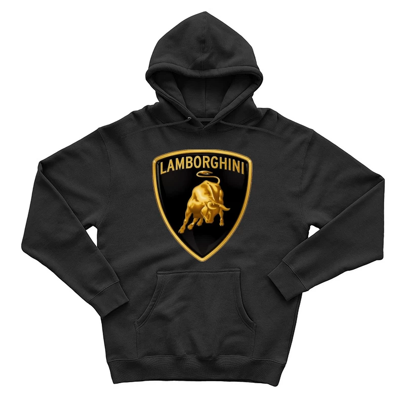 Lamborghini Luxury Automotive Brand Logo with Golden Bull Emblem Male Pullover Hoodie