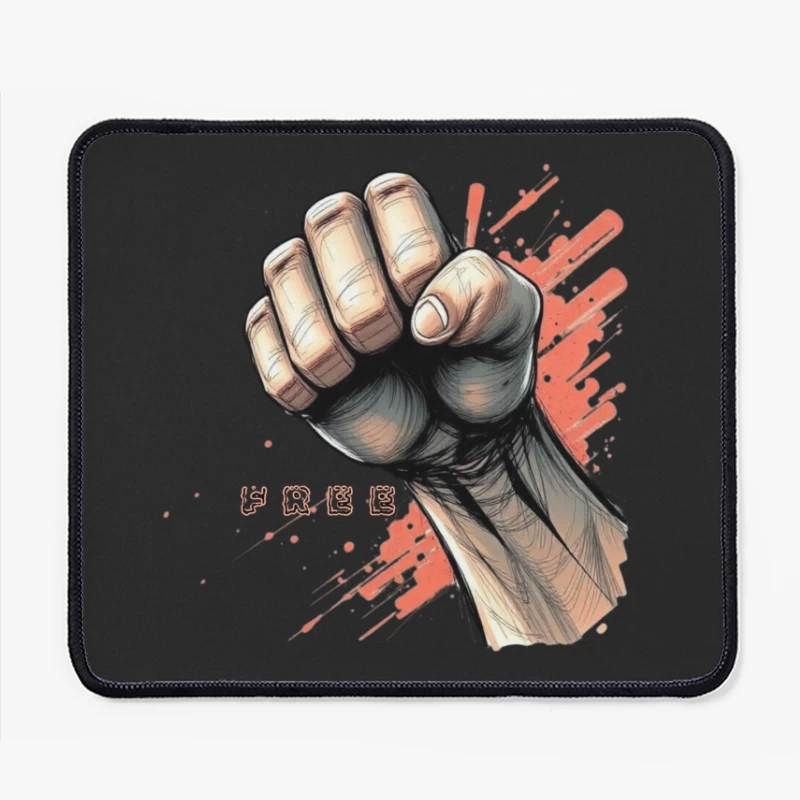 Raised Fist Symbol of Freedom and Resistance Mouse Pad