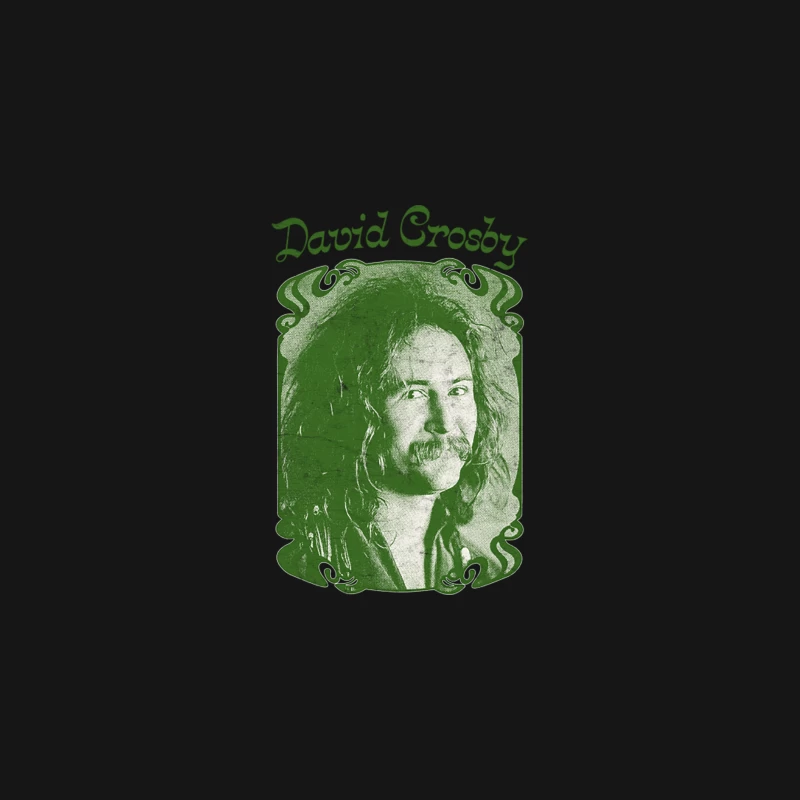 Vintage Green-Tinted Portrait of Folk Rock Musician David Crosby Desk Mat