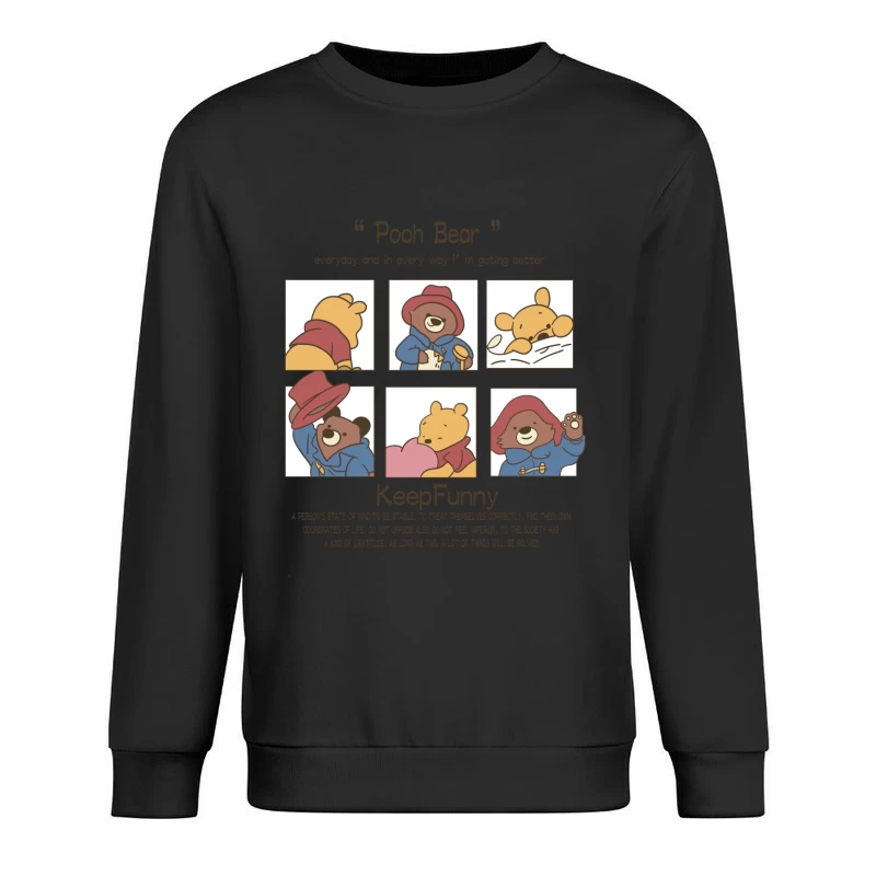Niedliche Bärenillustration mit motivierendem Zitat Herren Pullover Sweatshirt