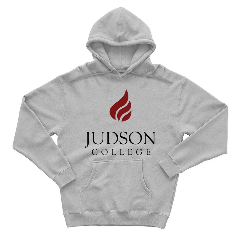 Judson College Educational Institution Logo with Red Flame Symbol Male Pullover Hoodie