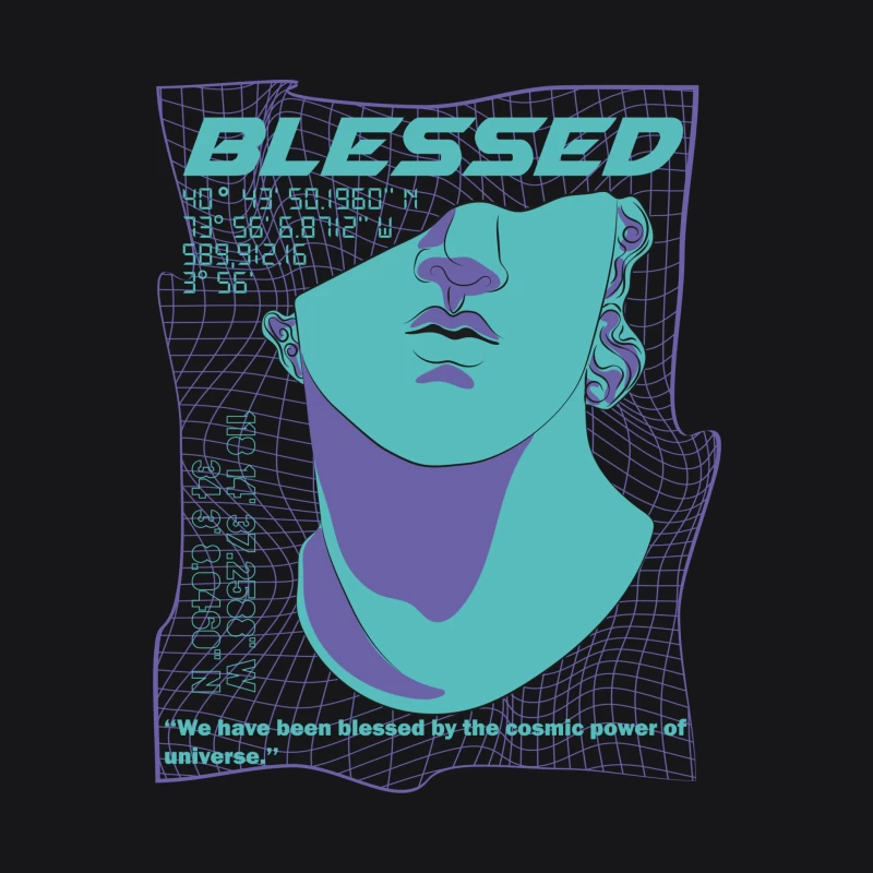 Futuristische Venus-Büste mit Segensbotschaft Herren Pullover Hoodie