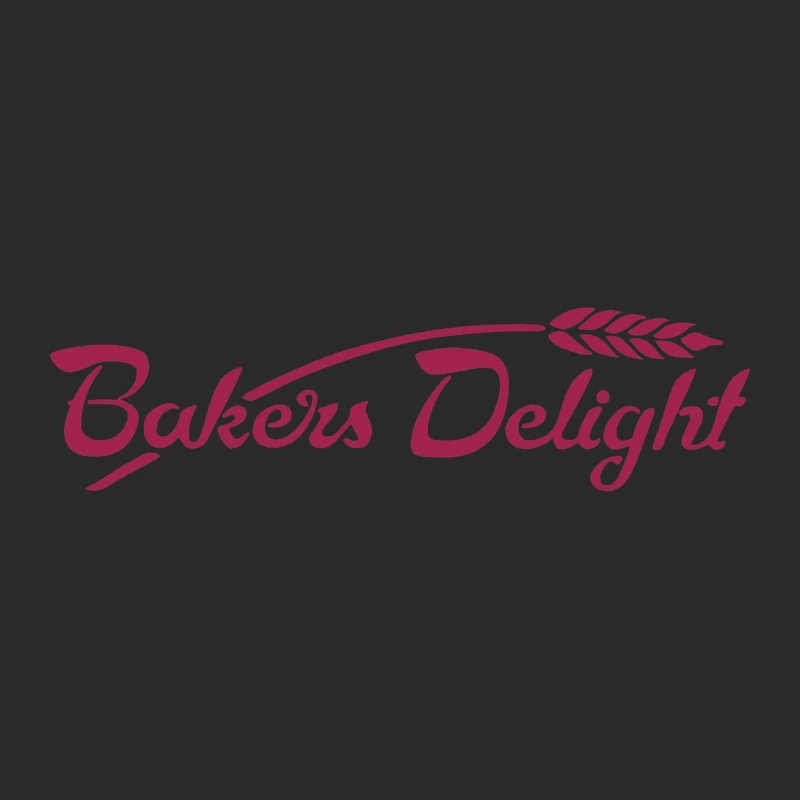 Bakers Delight Burgundy Cursive Logo with Wheat Symbol Baseball Cap