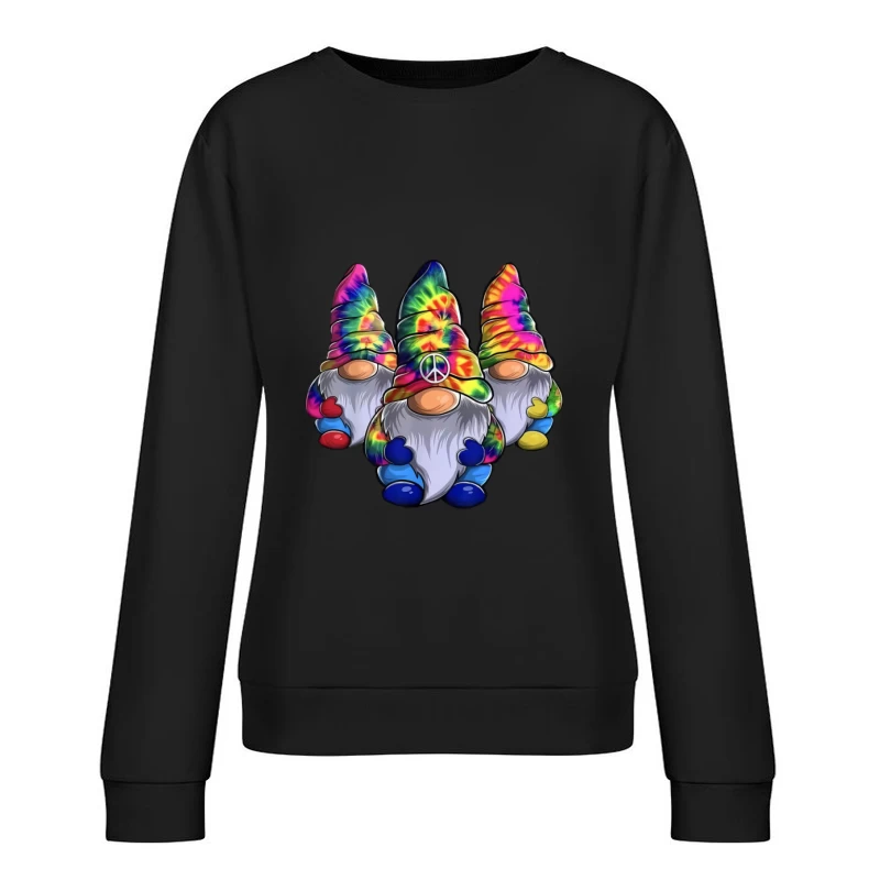 Bunte Hippie-Zwerge mit Frieden Symbol Damen Pullover Sweatshirt