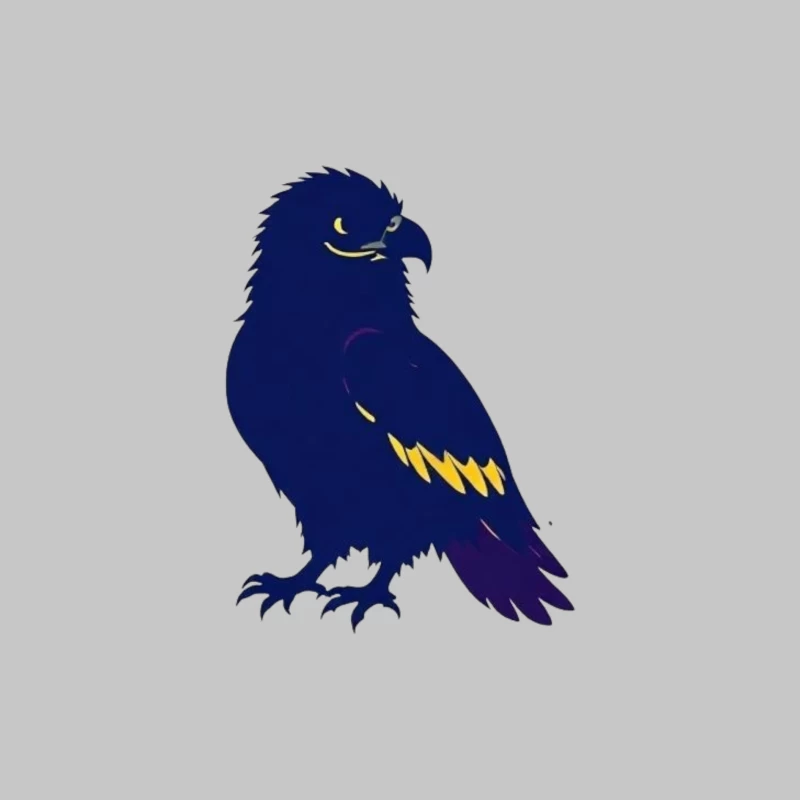 Stylized Navy Blue Raven Mascot Illustration Female Long Sleeve T-Shirt